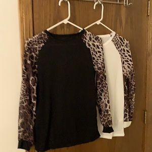 Leopard sleeve tops !!